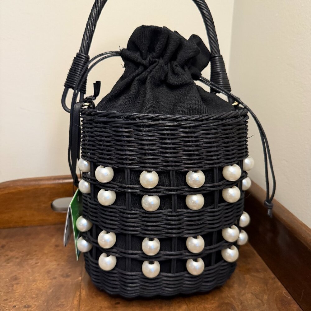 NWT Kate Spade x Target black basket bag with pearls
